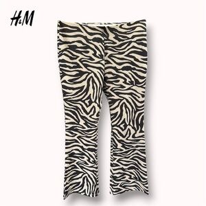 H&M pull on sparkly zebra flared pants